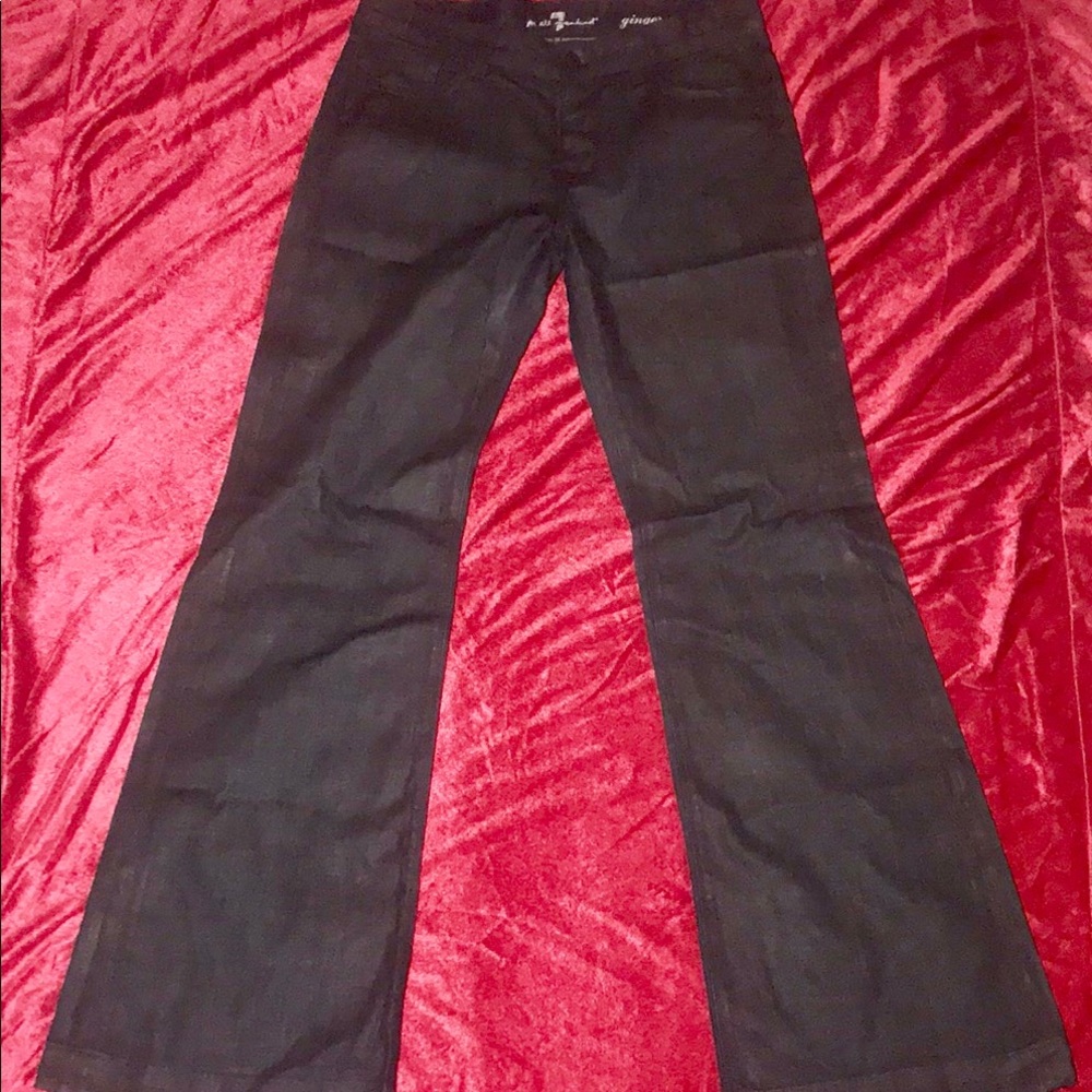 7 For All Mankind Ginger Stretch Wide-leg Jean BLK